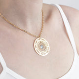 Gold Blessings Necklace in Hebrew, Packaged for Giving, Handmade in Israel (Blue Topaz)