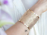 Rose Gold Engraved Cuff for Women, Packaged and Ready for Giving, Handmade in Israel