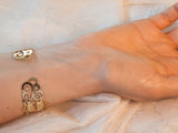 Handmade 24K Gold-Plated Kabbalah Cuff Bracelet – Hebrew Protection, Love & Healing Inscriptions – Boho Spiritual Jewelry from Israel