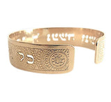 Exodus 24:7 Gold Cuff Bracelet – Hebrew Scripture Jewelry for Women, Christian & Jewish Gift, Handmade in Israel, Gift-Ready Packaging (6, Gold)