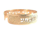 Exodus 24:7 Gold Cuff Bracelet – Hebrew Scripture Jewelry for Women, Christian & Jewish Gift, Handmade in Israel, Gift-Ready Packaging (6, Gold)