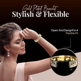 Exodus 24:7 Gold Cuff Bracelet – Hebrew Scripture Jewelry for Women, Christian & Jewish Gift, Handmade in Israel, Gift-Ready Packaging (6, Gold)
