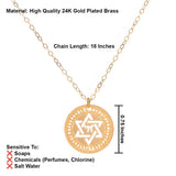 Chai Necklace with Star of David – 24K Gold-Plated Hebrew Pendant – Handmade Jewish Jewelry from Israel