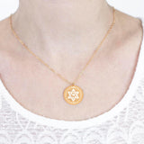 Chai Necklace with Star of David – 24K Gold-Plated Hebrew Pendant – Handmade Jewish Jewelry from Israel
