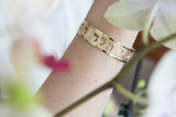 Emunah Ahava Tikva Hebrew Gold Cuff Bracelet – Faith, Love & Hope Jewelry – 24K Gold-Plated, Handmade in Israel