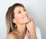 Scorpio Zodiac Long Gold Earrings with Citrine Birthstone – Astrology & Kabbalah Hebrew Jewelry