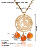 Cancer Zodiac Necklace with Carnelian – 24K Gold-Plated Kabbalah Pendant – Handmade in Israel