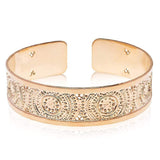 Rose Gold Dotted Cuff Bracelet – 24K Rose Gold-Plated, Adjustable & Handmade in Israel – Minimalist Elegant Jewelry Gift
