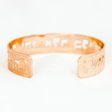 Rose Gold Cuff Bracelet with 7 Kabbalah Names of God – 24K Rose Gold-Plated, Adjustable & Handmade in Israel – Spiritual Jewish Jewelry Gift