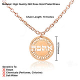 Ahava Necklace in 24K Rose Gold-Plated Brass – Hebrew אהבה 'Love' Pendant, Handmade in Israel – Meaningful Jewish Gift
