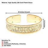 Dotted Gold Cuff Bracelet – 24K Gold-Plated, Adjustable & Handmade in Israel – Elegant Minimalist Jewelry for Women