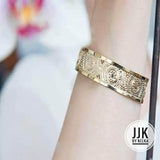 Dotted Gold Cuff Bracelet – 24K Gold-Plated, Adjustable & Handmade in Israel – Elegant Minimalist Jewelry for Women