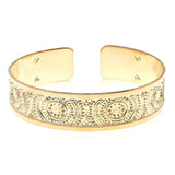 Dotted Gold Cuff Bracelet – 24K Gold-Plated, Adjustable & Handmade in Israel – Elegant Minimalist Jewelry for Women