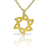 Gold Star of David Necklace – 24K Gold-Plated Jewish Pendant, Handmade in Israel
