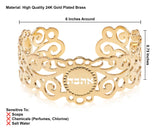 Hebrew Spiral Cuff Bracelet – Gold-Plated with Ahava, Shalom & Osher Engraving, Handmade in Israel