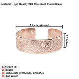 Rose Gold Mandala Cuff Bracelet – 24K Plated, Dotted Design, Handmade in Israel
