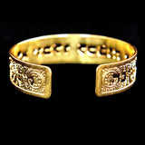 Many Waters Cannot Quench Love Song Of Songs 8:7 Cuff Bracelet – 24K Gold-Plated Hebrew Scripture Jewelry, Handmade in Israel