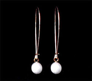 Delicate Rose Gold Earrings, Pearl Coin Earrings, Long Earrings, Modern Jewelry, Dangly Earrings, Flat Coin Pearls, Under 25 Jewelry