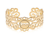 Kabbalah Jewelry, Jewish Jewelry for Women, Spiral Dainty Gold Cuff, Hebrew Jewelry, Inspirational Cuff, Hebrew Bracelet for Women Packaged and Ready for Gift Giving, Handmade in Israel