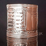 Rose Gold Cuff Bracelet, Ten Commandments, Hebrew Bracelet, Inspirational Bracelet, Angel Cuff Jewelry, Jewish Jewelry for Women Packaged and Ready for Gift Giving, Handmade in Israel