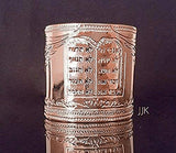 Rose Gold Cuff Bracelet, Ten Commandments, Hebrew Bracelet, Inspirational Bracelet, Angel Cuff Jewelry, Jewish Jewelry for Women Packaged and Ready for Gift Giving, Handmade in Israel