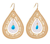 Kabbalah Sacred Jewelry, Dainty Gold Earrings, Two Tone Teardrop Earrings, Turquoise Earrings, 72 Names Of God, Hebrew Jewelry, Jewish Jewelry