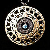 Shma Israel Gold Necklace, Inspirational Necklace, Jewish Jewelry for Women, Blue Topaz, Biblical Jewelry, Hebrew Jewelry