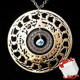 Shma Israel Gold Necklace, Inspirational Necklace, Jewish Jewelry for Women, Blue Topaz, Biblical Jewelry, Hebrew Jewelry