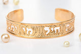 Proverbs 31:10 Dainty Gold Cuff,"Woman of Valor" Hebrew Cuff For Women, Scripture Jewelry, Christian and Jewish Gift, Handmade In Israel (Rose Gold)