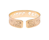 Proverbs 31:10 Dainty Gold Cuff,"Woman of Valor" Hebrew Cuff For Women, Scripture Jewelry, Christian and Jewish Gift, Handmade In Israel (Rose Gold)