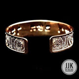 Numbers 6:24 Dainty Gold Scripture Cuff in Hebrew for Women, Beautifully Packaged, Handmade in Israel (Rose Gold)