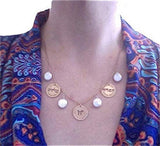 Hebrew jewelry, Rose Gold necklace, Pearl necklace, Chai necklace, Life, Shalom necklace, Peace, Love jewelry, Ahava, Jewish jewelry