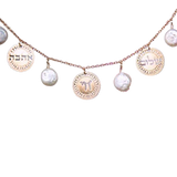 Hebrew jewelry, Rose Gold necklace, Pearl necklace, Chai necklace, Life, Shalom necklace, Peace, Love jewelry, Ahava, Jewish jewelry