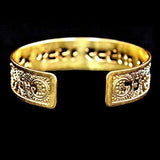 Song Of Songs 8:7 Dainty Gold Cuff, Hebrew Jewelry For Women, Bible Verse Bracelet, Scripture Jewelry, Christian And Jewish Gift, Packaged And Ready For Gift Giving, Handmade In Israel (Gold)