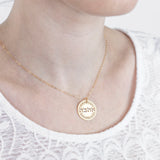 Ahava Jewelry, Gold Necklace, Inspirational Jewelry, Ahava Necklace, Coin Necklace, Love Jewelry, Israel Jewelry For Women Packaged And Ready For Gift Giving, Handmade In Israel
