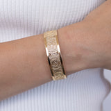 Dainty Gold Cuff Bracelet, Textured Gold Cuff, Dotted Design, Fashion Jewelry, Stylish Cuff, Jewelry For Women, Handmade In Israel (Gold)