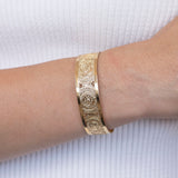 Dainty Gold Cuff Bracelet, Textured Gold Cuff, Dotted Design, Fashion Jewelry, Stylish Cuff, Jewelry For Women, Handmade In Israel (Gold)