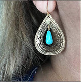 Kabbalah Gold Earrings, Turquoise Earrings, Teardrop Earrings, Religious Jewelry, Inspirational, Gold Jewelry, Unique Jewish Jewelry