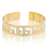 Hebrew YHWH Dainty Gold Cuff, Jehovah in Hebrew Jewelry, Hebrew Jewelry for Women, Jewish Jewelry for Women Packaged and Ready for Gift Giving, Handmade in Israel (Gold)