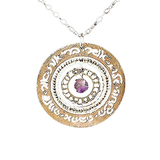 Gold Necklace, Amethyst Jewelry, Blessing Necklace, Inspirational Jewelry, Hebrew Jewelry for Women