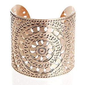 Rose Gold Cuff Bracelet, Wide Rose Gold Bracelet, Rose Gold Bangle, Henna Jewelry, Rose Gold Jewelry, Statement Cuff, Moroccan Jewelry
