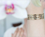 Dainty Gold Cuff, Floral Bracelet, Daisy Design, Cuff Bracelet, Gold Bracelet, Gold Bangle, Modern Jewelry Packaged And Ready For Gift Giving, Handmade In Israel
