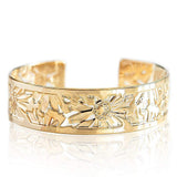 Dainty Gold Cuff, Floral Bracelet, Daisy Design, Cuff Bracelet, Gold Bracelet, Gold Bangle, Modern Jewelry Packaged And Ready For Gift Giving, Handmade In Israel