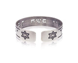 Numbers 6:24 Darkened Dainty Silver Cuff in Hebrew for Men, Beautifully Packaged, Handmade in Israel