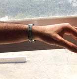 Numbers 6:24 Darkened Dainty Silver Cuff in Hebrew for Men, Beautifully Packaged, Handmade in Israel