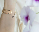 Dainty Gold Cuff Bracelet, Textured Gold Cuff, Dotted Design, Fashion Jewelry, Stylish Cuff, Jewelry For Women, Handmade In Israel (Rose gold)