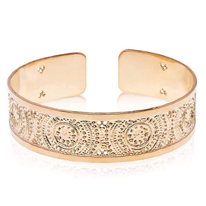 Dainty Gold Cuff Bracelet, Textured Gold Cuff, Dotted Design, Fashion Jewelry, Stylish Cuff, Jewelry For Women, Handmade In Israel (Rose gold)