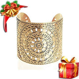 Gold Cuff, Henna Gold Jewelry, Gold Bracelet, Moroccan Jewelry, Modern Jewelry, Statement Cuff, Wide Gold Cuff Bracelet, Hammered Gold Cuff Packaged and Ready for Gift Giving