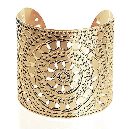 Gold Cuff, Henna Gold Jewelry, Gold Bracelet, Moroccan Jewelry, Modern Jewelry, Statement Cuff, Wide Gold Cuff Bracelet, Hammered Gold Cuff Packaged and Ready for Gift Giving