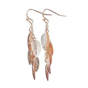 Rose Gold Earrings, Leaf Earrings, Jewelry for Women Packaged and Ready for Gift Giving, Handmade in Israel